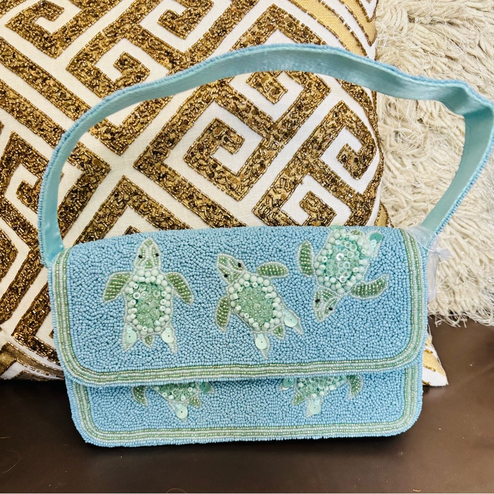 Made in India Turtle Beaded Handbag